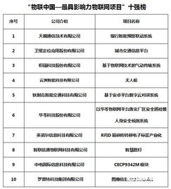 物联网十大最具影响力与投资价值项目深度解析